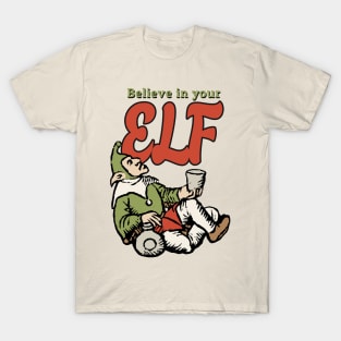 Vintage Elf Merry Christmas T-Shirt